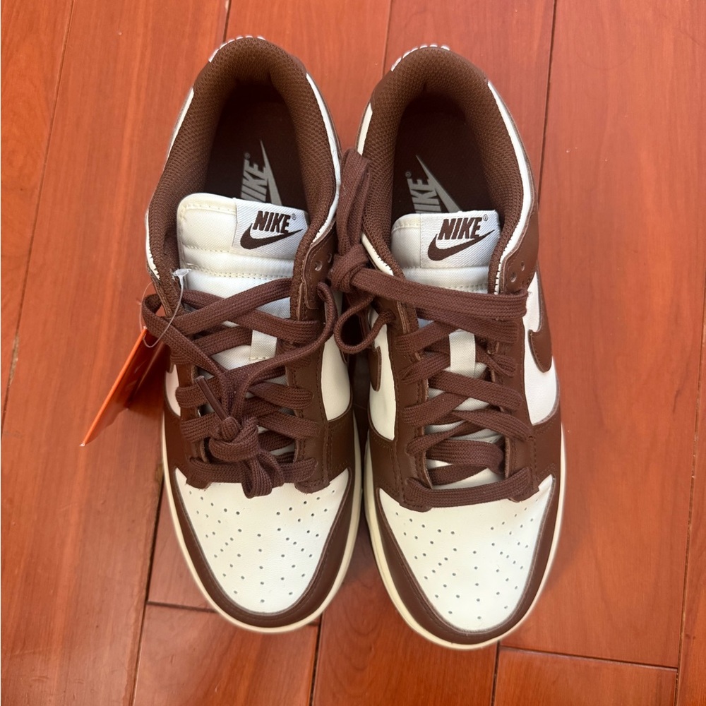 Nike Men's Chocolate Brown and White Sneakers